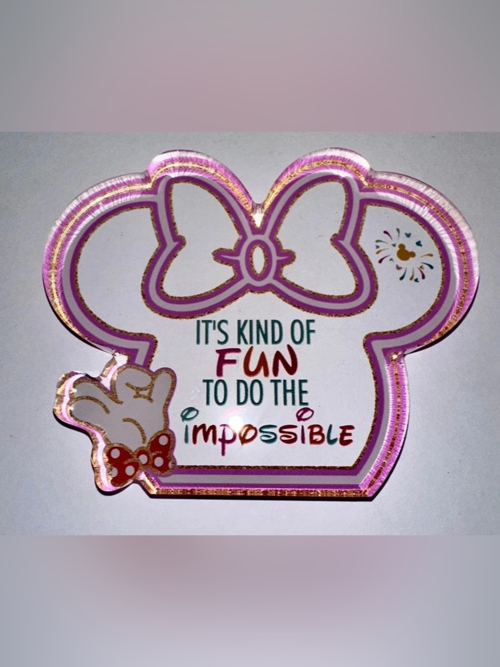 Disney Minnie Mouse Acrylic Decor Pink & Purple